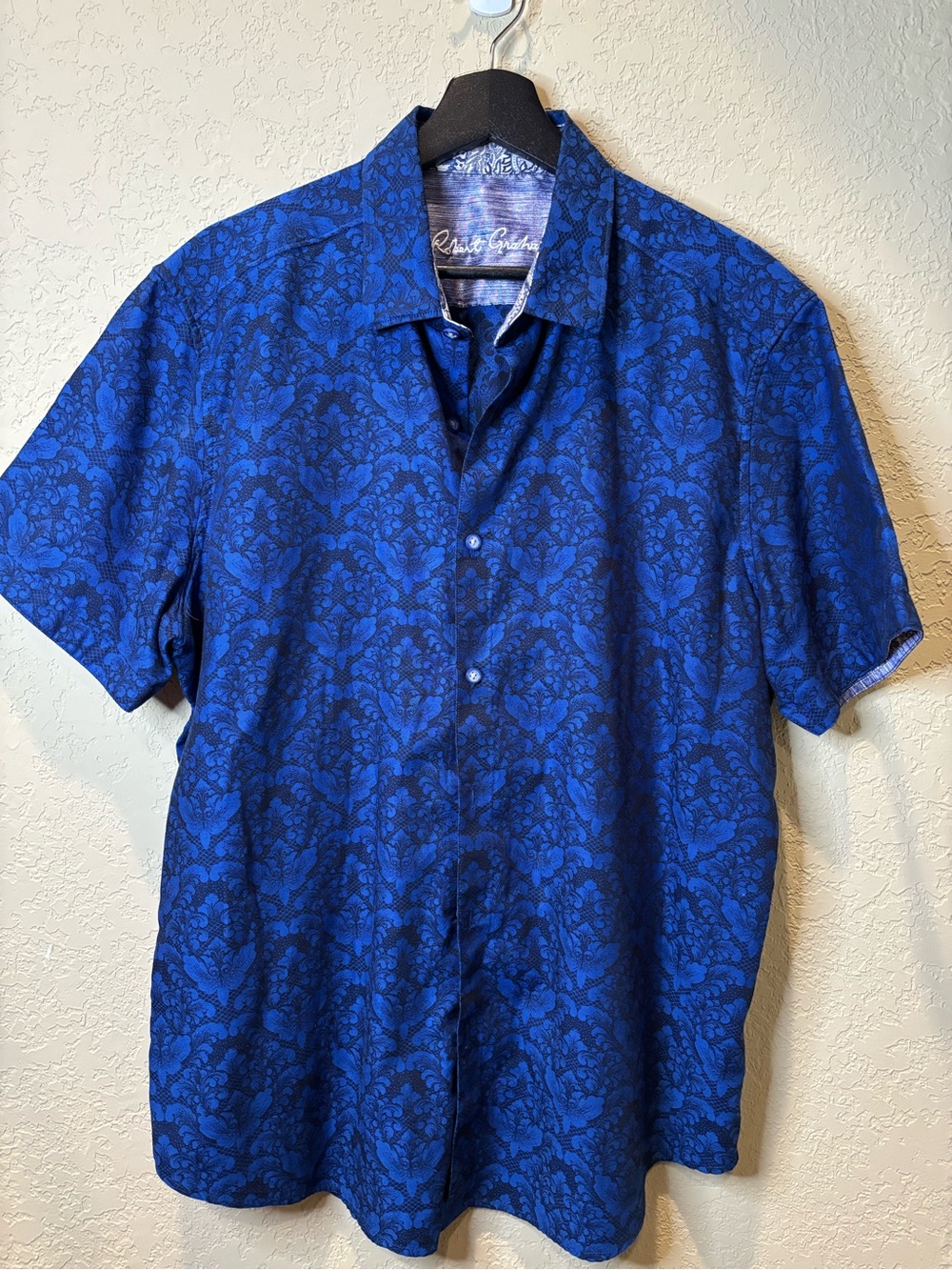Robert Graham Royal Blue Short-Sleeve Button-Up Shirt
